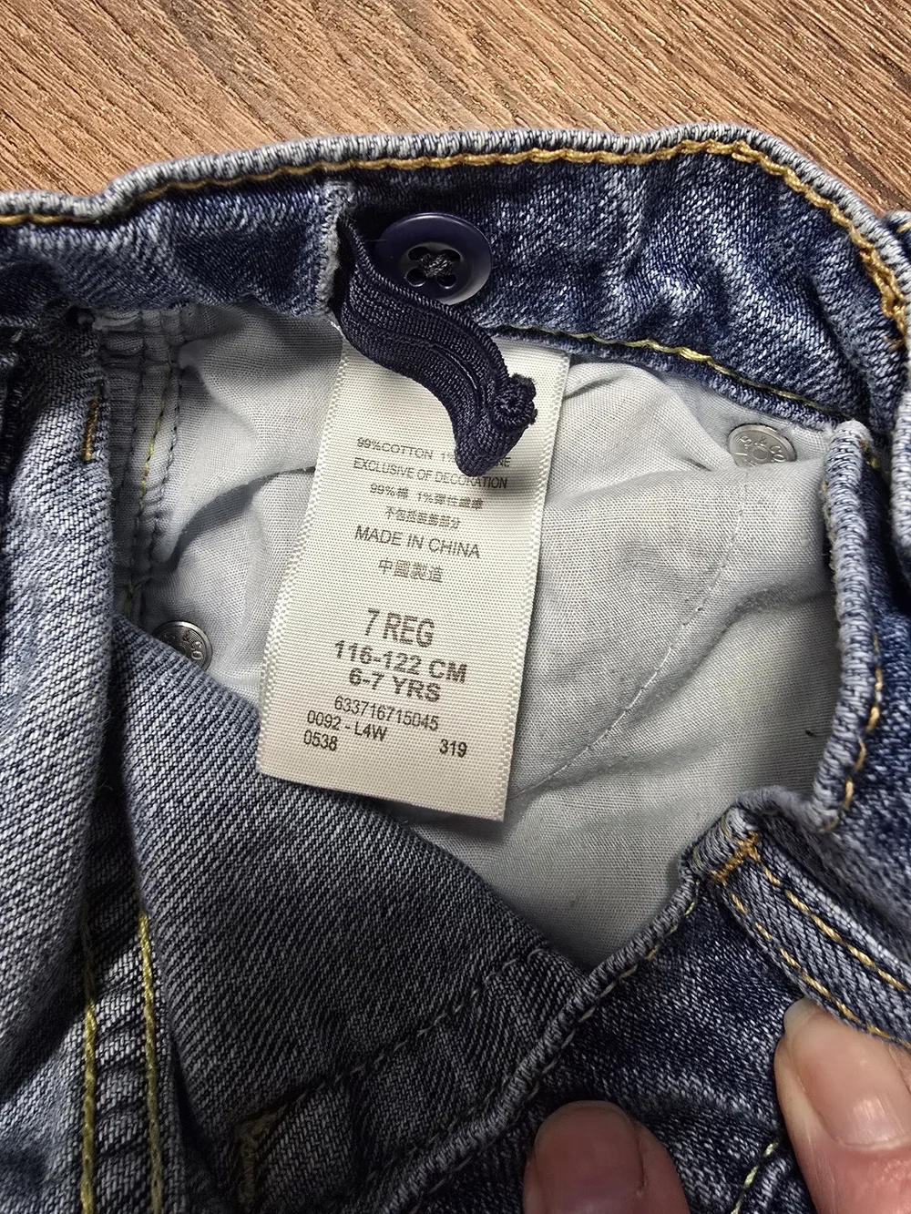 Levi's 502 Regular Taper Boys Jeans Size 7 Regular Distressed Medium Wash Denim